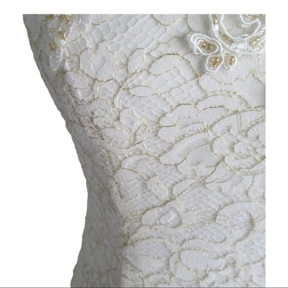 Marchesa Notte Ivory Lace Dress - Picture 5 of 13